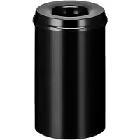 Vepa Bins Papierkorb, selbstlöschend, 20 l, HxØ 426x260mm, Korp. schwarz/Löschkopf schwarz
