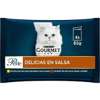 Purina Gourmet Perle Delicias Saus Kip Os 4x85g Katten Snack 12 Eenheden