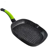 Supreme Ecologische Stenen Grill Met Gestreept Oppervlak 24 Cm