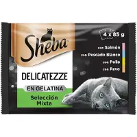 Mars Sheba Delicato Selection Mixta Doos 4x85g Katten Snack 13 Eenheden