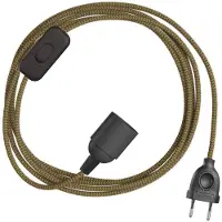 Creative Cables Snakebis Zig-zag E14 Kabelset Met Lamphouder. Zigzag-stofkabel En Stekker Met 2 Pinnen 3 M