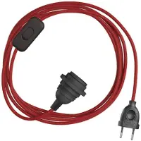 Creative Cables Snakebis E27 Lampenkap-kabelset Met Lampenhouder. Gekleurde Stoffen Kabel En 2-pins Stekker 1.8 M