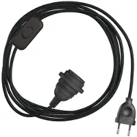 Creative Cables Snakebis E27 Lampenkap-kabelset Met Lamphouder. Gekleurde Stoffen Kabel En 2-pins Stekker 1.8 M