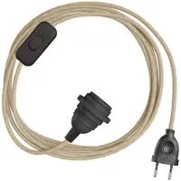 Creative Cables Snakebis E14 Lampenkap-kabelset Met Lampenhouder. Gekleurde Stoffen Kabel En 2-pins Stekker 3 M