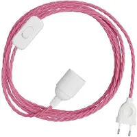 Creative Cables Snakebis Twisted E27 Kabelset Met Lamphouder. Stoffen Gevlochten Kabel En Stekker Met 2 Pinnen 3 M