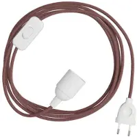 Creative Cables Snakebis Zig-zag E27 Kabelset Met Lamphouder. Zigzag-stofkabel En Stekker Met 2 Pinnen 3 M