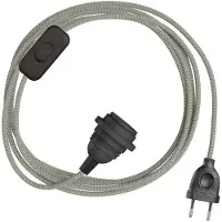 Creative Cables Snakebis Zig-zag E27 Lampenkap-bedrading Met Lamphouder. Zigzag-stofkabel En 2-polige Stekker 1.8 M