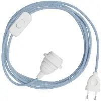Creative Cables Snakebis Zig-zag E27-lampenkap-bedrading Met Lamphouder. Zigzag-stofkabel En 2-polige Stekker 1.8 M