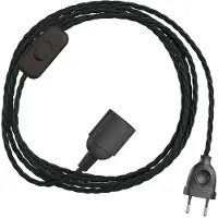 Creative Cables Snakebis Twisted E27 Kabelset Met Lamphouder. Kabel Met Stoffen Mantel En Stekker Met 2 Pinnen 3 M