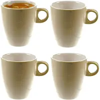 COSY&TRENDY Cosy & trendy Koffiekopjes/bekers - 4x - beige - 190 ml - Keramiek - glans finish