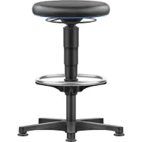BIMOS Allround kruk , zitting in hoogte verstelbaar, met glijder & voetring, kunstlederen bekleding, afwasbaar, ongevoelig voor oliën & ontsmettingsmiddelen, kleur ring blauw