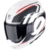 Scorpion EXO-Tech Evo Furio Zwart Wit Rood Systeemhelm Maat S