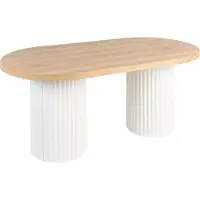 Beliani SHERIDAN - Eettafel - Bruin/Wit - 180 x 90 cm - MDF