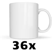 Stamina 36x Witte Sublimatiemokken - Leuke Cadeau Ideeën - Bedrukbare Sublimatiemok - Geschikt voor Bedrukken - Hoogwaardige Kwaliteit - Leuke Cadeau Ideeën - Vaatwasser- Perfect voor Sublimatie - 325ml