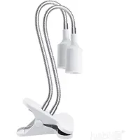 KOBI Planty Clip W Duo - tafellamp met 2x - wit - Flexibele Arm met Klem | 2x E27 | Max 2x 30W exclusief