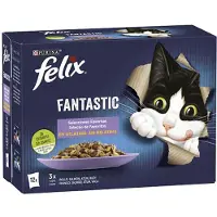 Purina Felix Fantastic 12x85g Kattenvoer Zalm Met Tonijn En Rundvlees 6 Eenheden