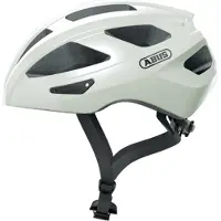 ABUS Rennfietshelm Macator - sportieve fietshelm voor beginners - ook geschikt voor mensen met een vlecht - voor dames en heren - wit, glanzend, maat L (58-62 cm)