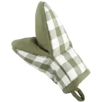 Tiseco Keukenhandschoen Home Studio Gingham Green Olive (Set van 2)