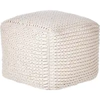 Beliani DAMAN - Poef - Lichtbeige - Katoen