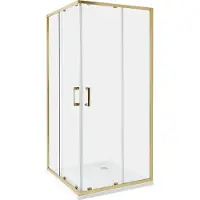 Beliani TELA - Douchecabine - Goud - 90 x 90 x 185 cm - Veiligheidsglas