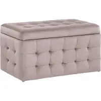 Beliani MICHIGAN - Ottomaan - Roze - Fluweel