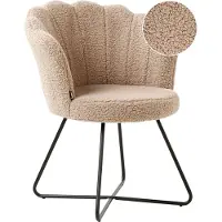Beliani LOVELOCK - Fauteuil - Beige- Bouclé