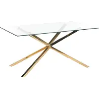 Beliani CORA - Eettafel - Goud - 160 x 90 cm - Glas