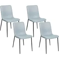 Beliani GLENDIVE - Eetkamerstoel-Blauw-Polyester