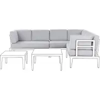 Beliani RIMA III - Tuinkussenhoezen set - Lichtgrijs - Polyester