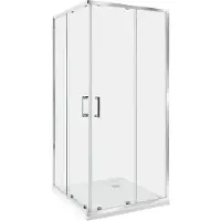 Beliani TELA - Douchecabine - Zilver - 90 x 90 x 185 cm - Veiligheidsglas