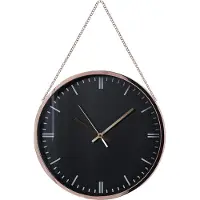 Beliani BEZAS - Wandklok - Zwart - Synthetisch materiaal