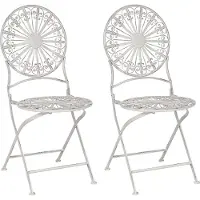 Beliani SCAFA - Tuinstoelen set van 2 - Wit - IJzer