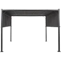 Beliani PARGA - Tuinpaviljoen - Zwart/Grijs - Polyester