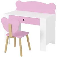 Zenzee Bureauset - Bureau - Bureaustoel - Kinderstoel - Kindertafel - Tafel voor knutselen - 3-8 jaar - Roze