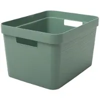 Eda Plastiques kunststof STONE DECOR opbergkrat - 18 L groen