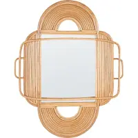Beliani ALCORN - Wandspiegel - Licht - Rotan