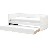 Beliani CHAVONNE - Slaapbank - Gebroken wit - 90 x 200 cm - Fluweel