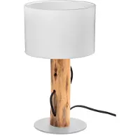 Globo Tafellamp Norin hout met witte kap