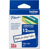 Brother TZe-131 Tape Zwart op transparant (12 mm)