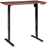 Beliani TAVARES - Elektrisch verstelbaar bureau - Bruin/Zwart - Vezelplaat