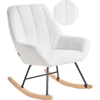 Beliani KINNO - Schommelstoel - Off-white - Bouclé