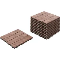 Beliani ATELETA - Terrastegels set van 11 - Bruin - WPC