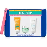 Biotherm SUMMER ESSENTIALS: Neon blue pouch + Aquasource gel 15ml + Lait corporel 50ml + Waterlover sunmilk SPF30 40ml