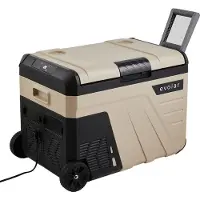 Evolar Elektrische Compressor Koelbox - 35L - 12V en 230 volt - Met Wielen & Hendel - Coolbox - Khaki