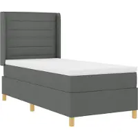 vidaXL Boxspring bed met LED-stripverlichting Grijs 100 x 200 cm Stof