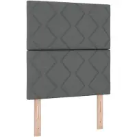 vidaXL LED boxspringbed met hoofdeinde, donkergrijs, 80 x 200 cm, gestoffeerd