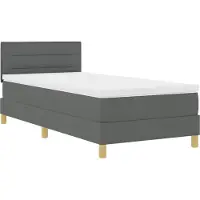 vidaXL LED Box Spring Bed met kussen Donkergrijs 80 x 200 cm Stof
