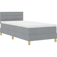 vidaXL LED Box Spring Bed met hoofdeinde Lichtgrijs 80 x 200 cm Stof