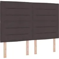 vidaXL LED Box Spring Bed met hoofdeinde Donkerbruin 140 x 200 cm Stof