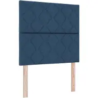 vidaXL Boxspring bed met LED-stripverlichting Blauw 120 x 200 cm Stof